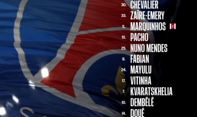 开云体育APP-巴黎VS里尔首发：登贝莱、维蒂尼亚领衔，杜埃、K77、门德斯出战